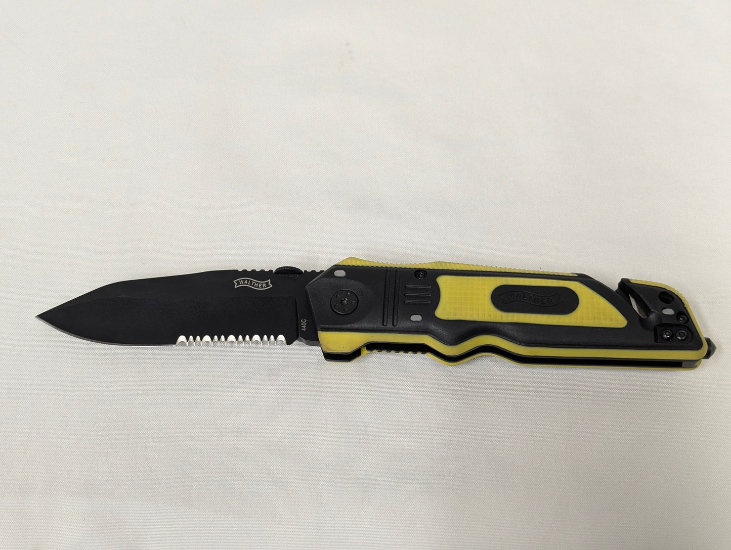 Walther ERK Folding Lock Combo Blade Emergency Rescue Knife with Pouch