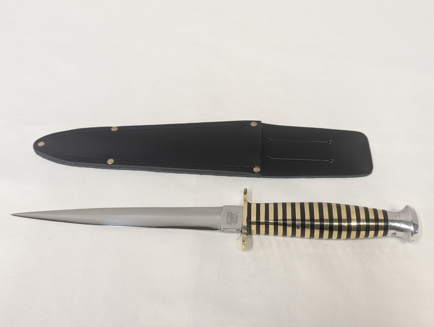 John Nowill & Sons Fairbairn Sykes Wasp Pattern Commando Knife with Sheath