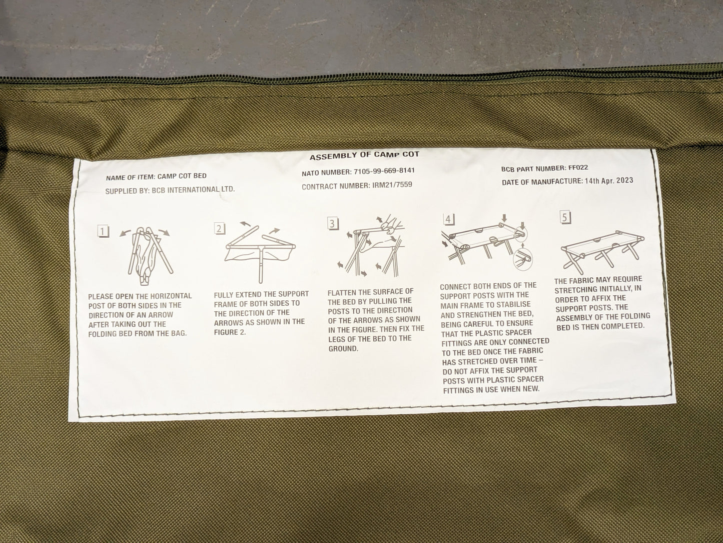 British Army XL Folding Aluminium Cot Camp Bed