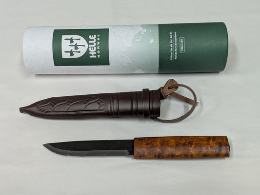 Helle Viking 96 Fixed Blade Hunting Knife with Leather Sheath