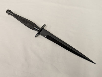 John Nowill & Sons Fairbairn Sykes Black Commando Knife 1st Pattern with Sheath