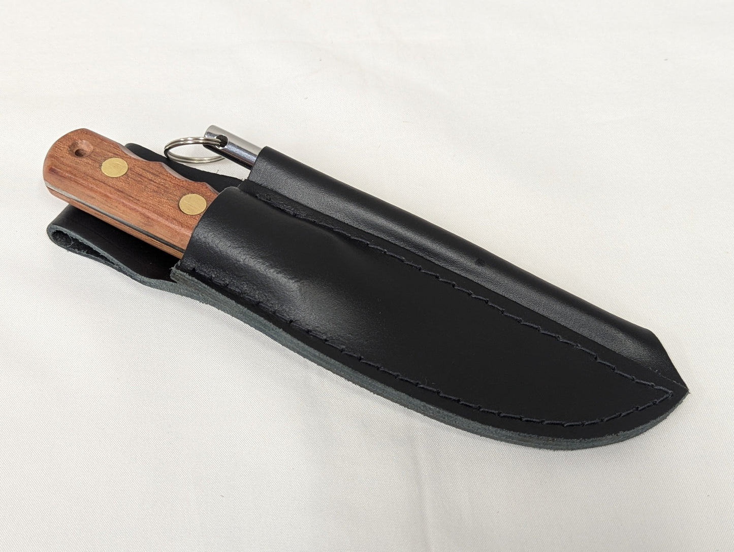 2 Piece Yachtsmans Set Wooden Handle Knife with Marline Spike and Sheath