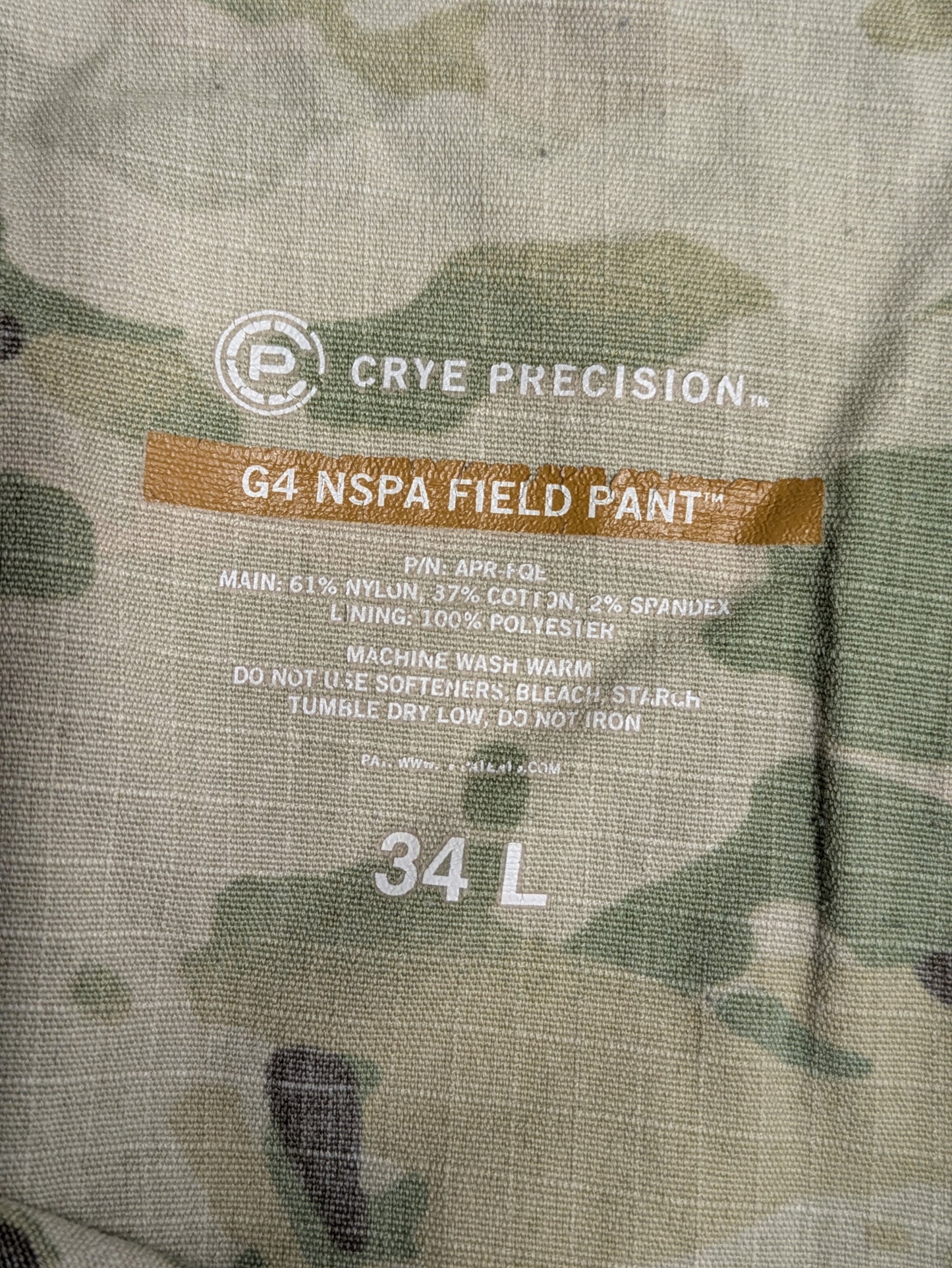 Crye Precision Multicam NSPA G4 Field Trousers - 34 Long 34L