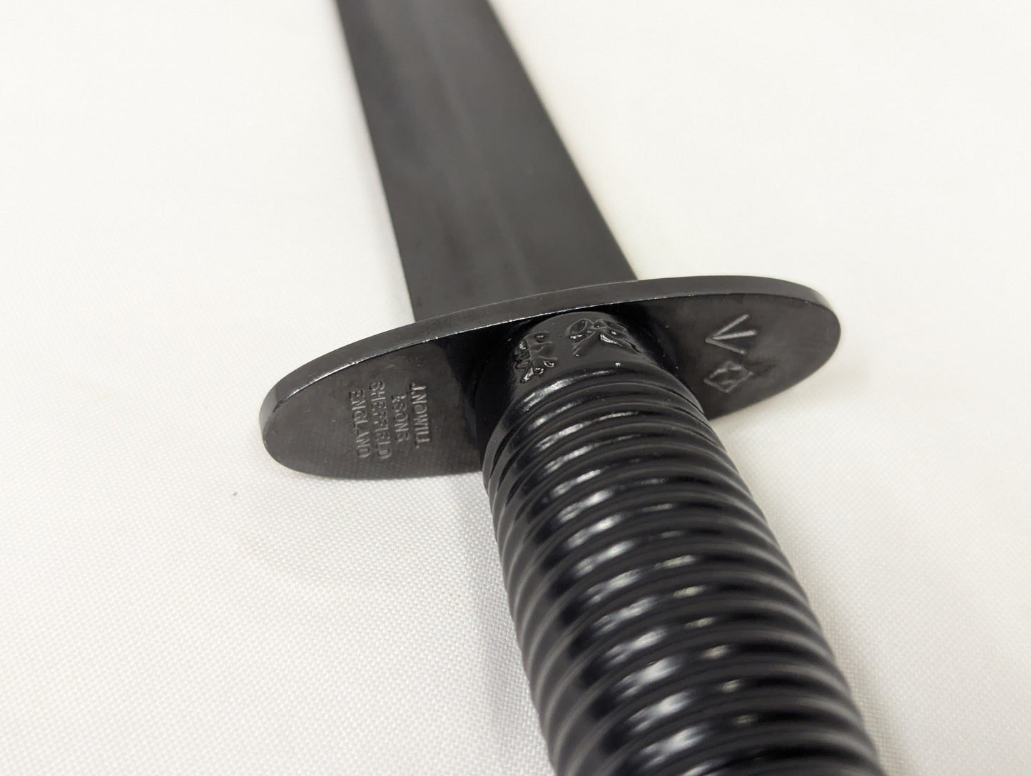John Nowill & Sons Fairbairn Sykes Black Commando Knife 3rd Pattern with Leg Sheath