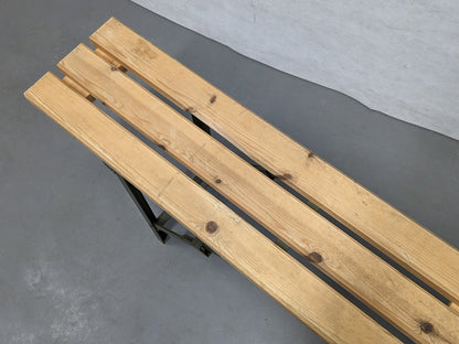 British Army Wooden Trestle Folding Bench