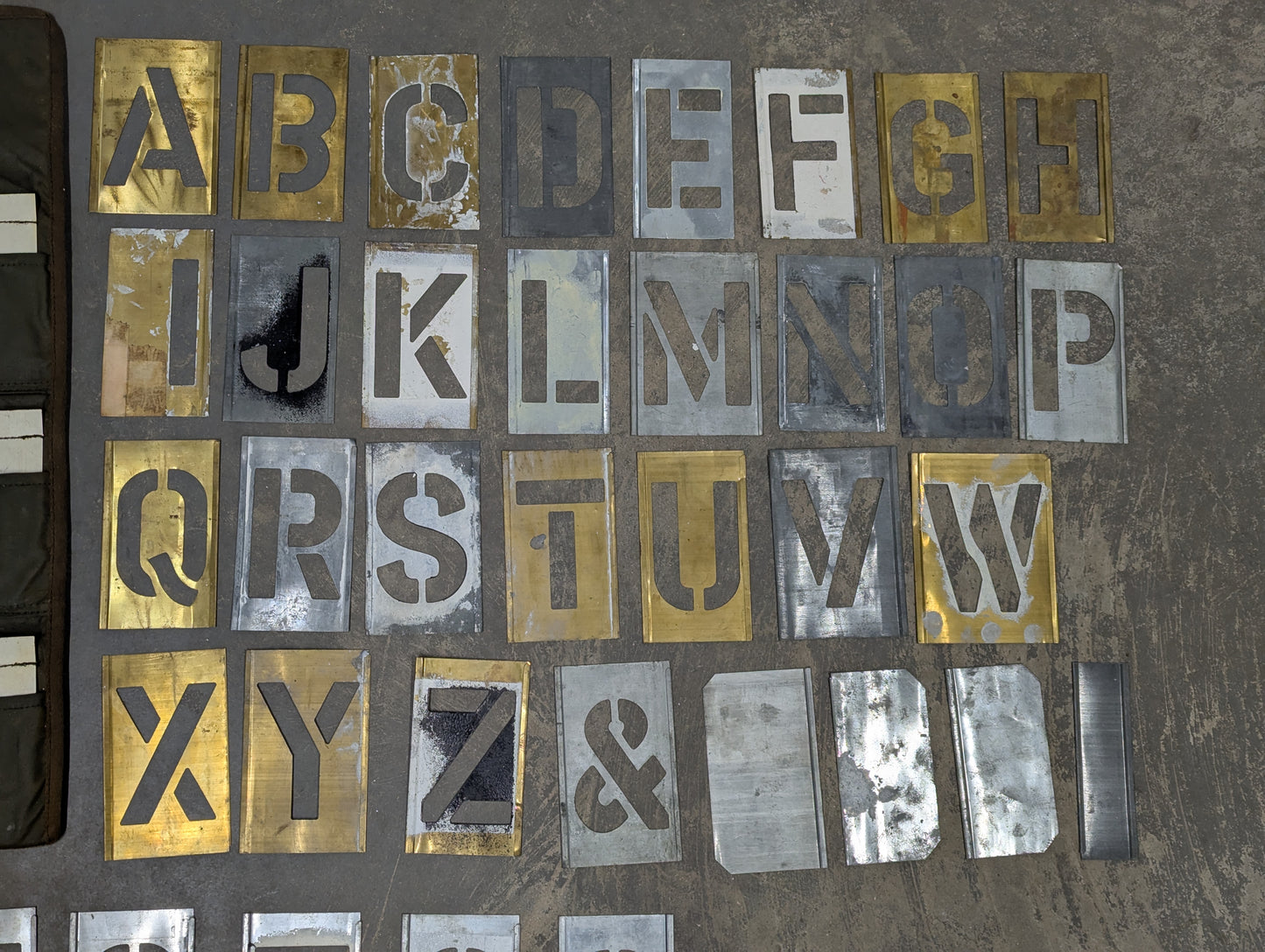 B. H. E Brass Zinc Marking Stencil Set 75mm with Wallet - Dated 1975