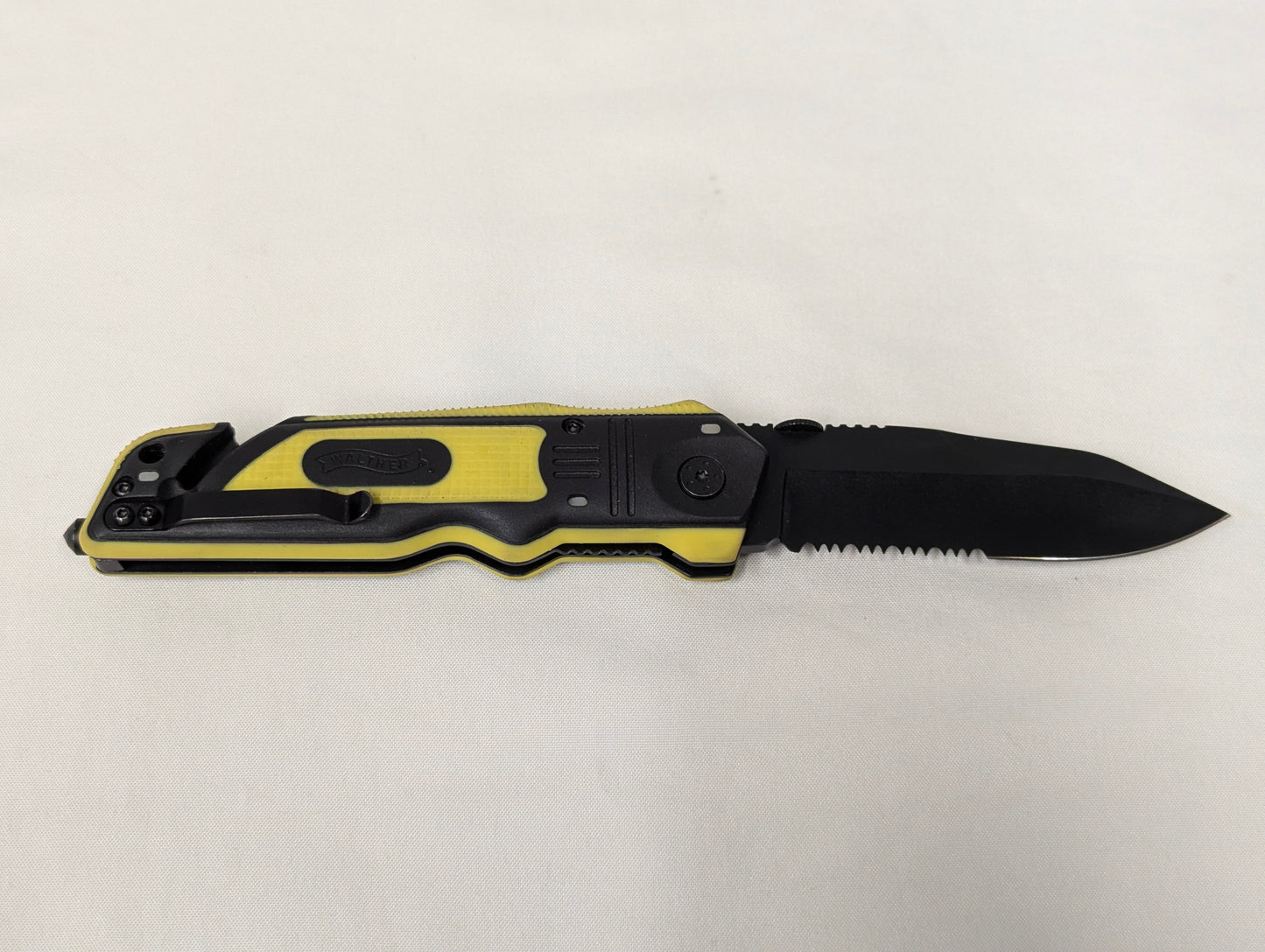 Walther ERK Folding Lock Combo Blade Emergency Rescue Knife with Pouch