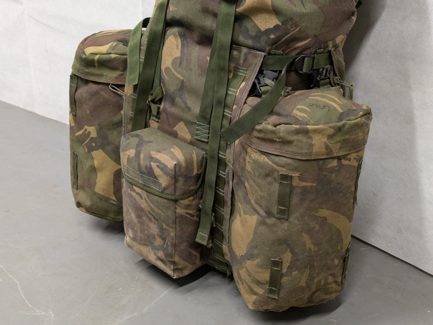 British Army DPM Camo Long Back 100L Bergen Rucksack with Side Pockets