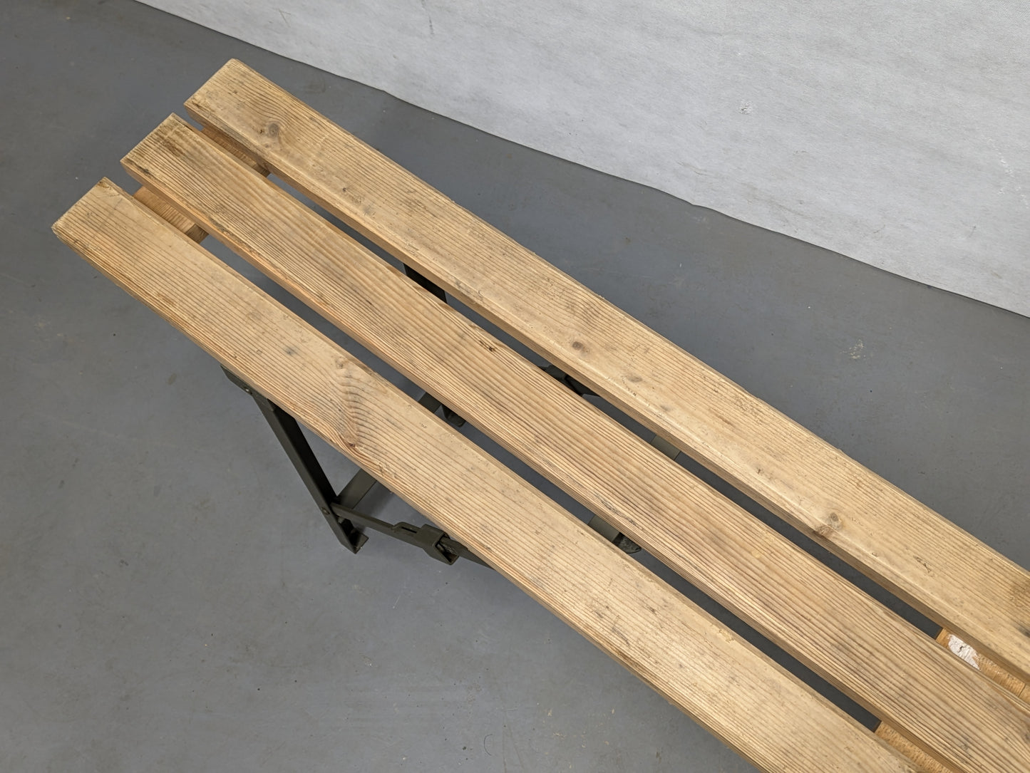 British Army Wooden Trestle Folding Bench