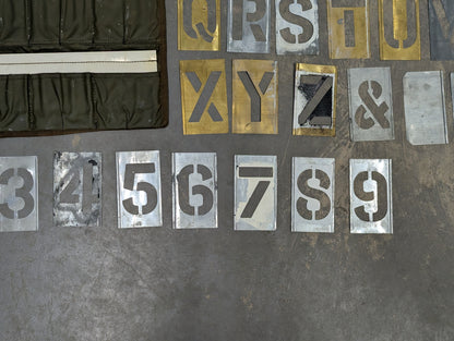 B. H. E Brass Zinc Marking Stencil Set 75mm with Wallet - Dated 1975