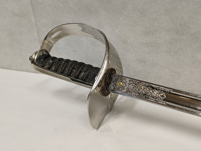 British 1897 Pattern Royal Engineers Officers Sword -  R Groves 96