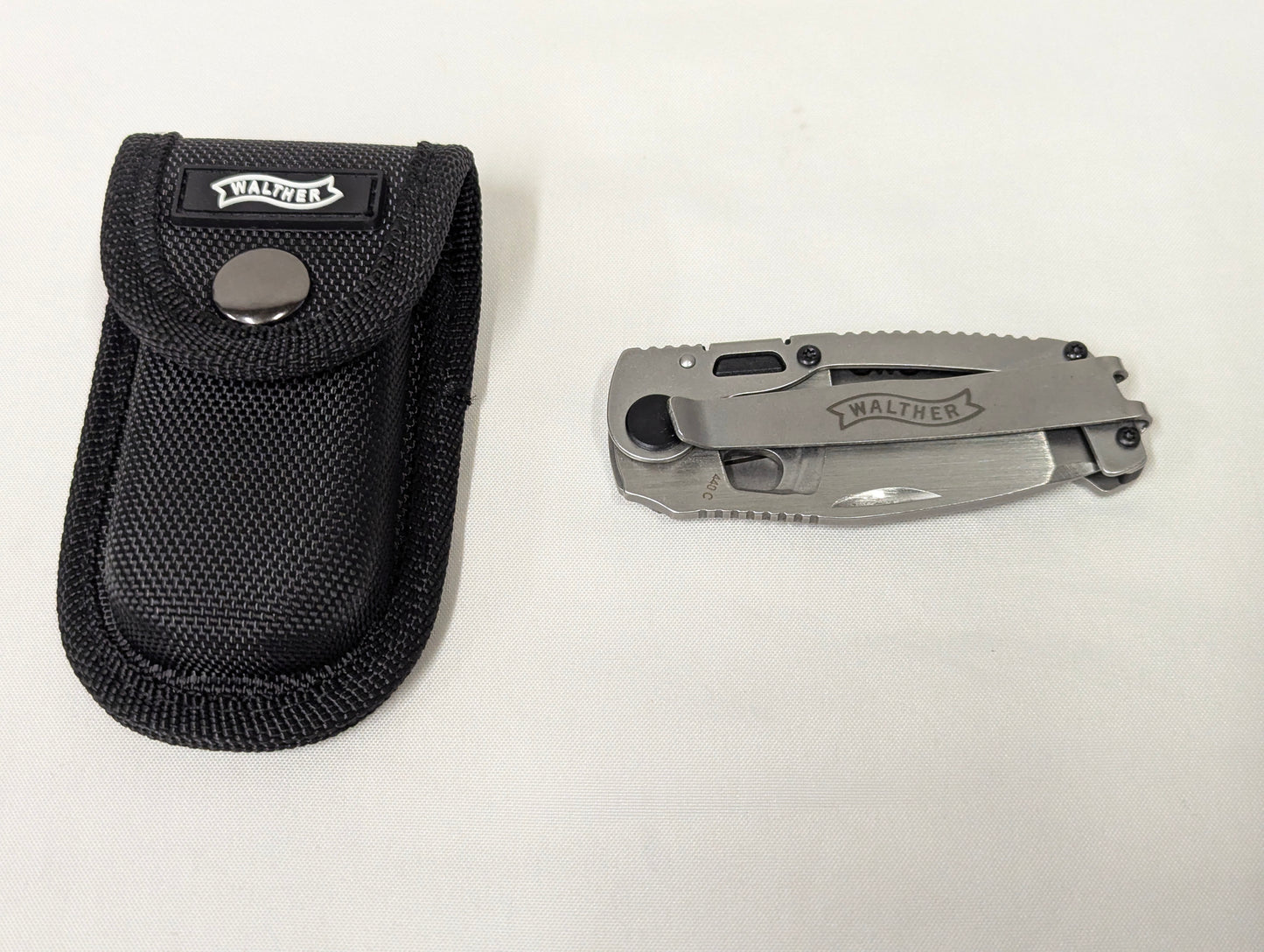 Walther CFK Chisel Frame Folding Lock Combo Blade Utility Knife with Pouch