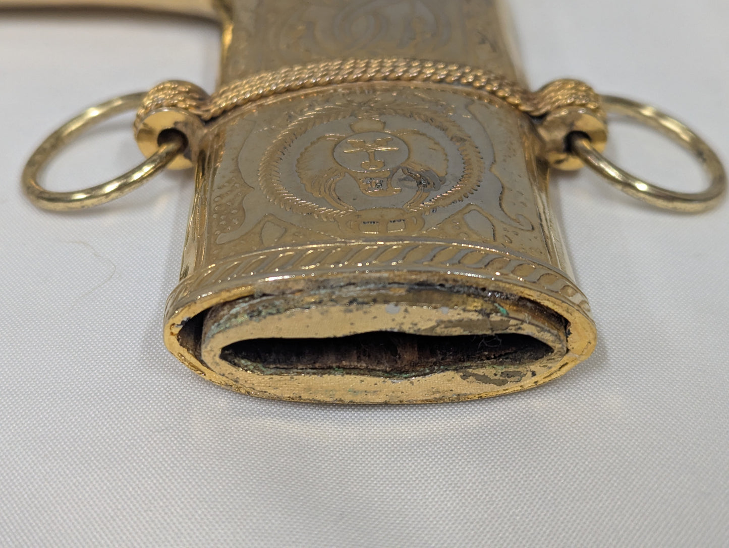 Royal Saudi Arabian Air Force Gold Jambayia Khanjer Dagger with Scabbard Vintage