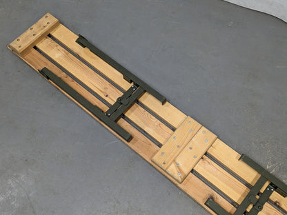 British Army Wooden Trestle Folding Bench