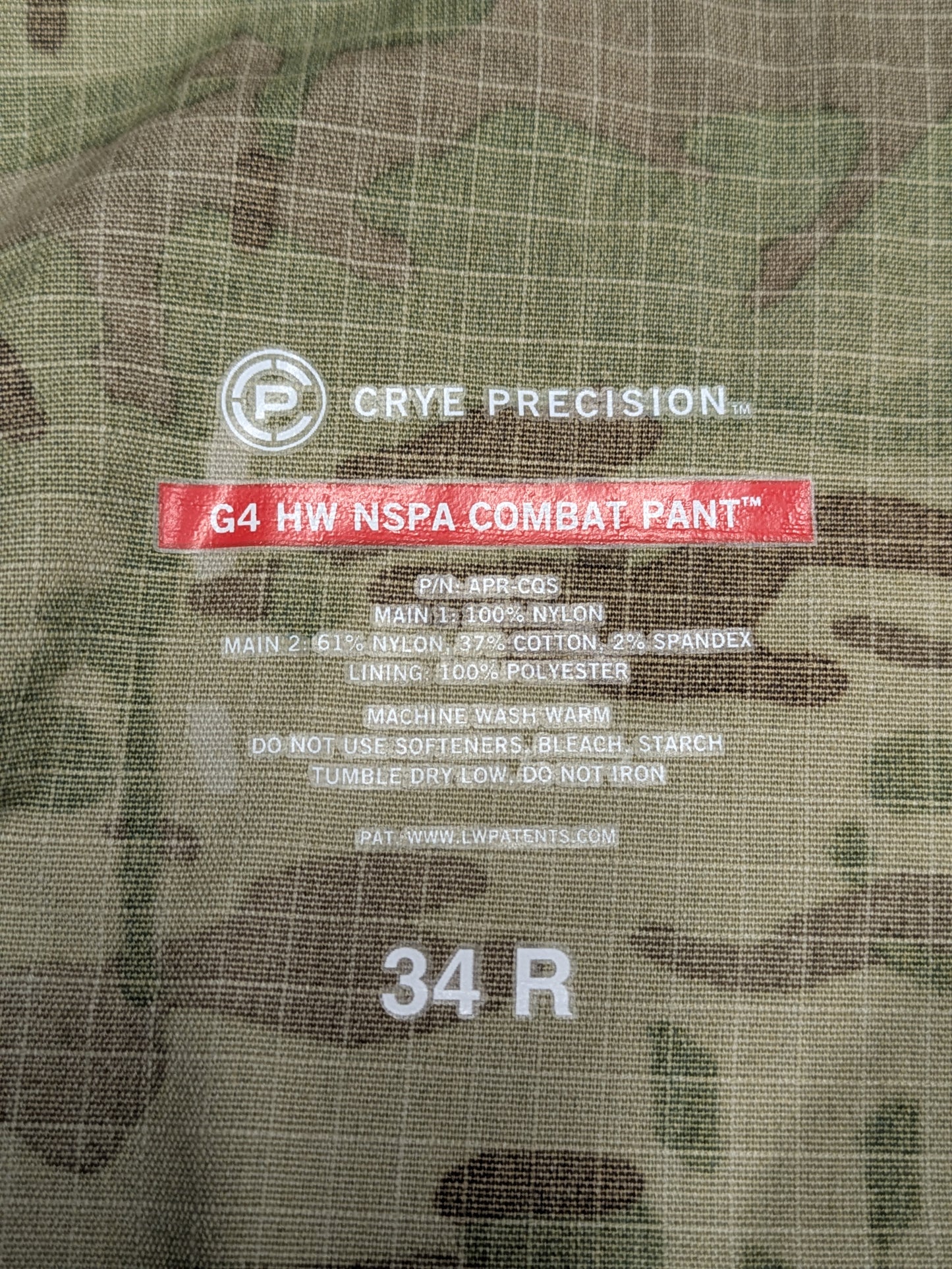 Crye Precision Multicam NSPA G4 Hot Weather Combat Trousers - 34 Regular 34R - NEW