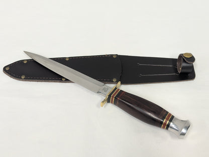 John Nowill & Sons Rosewood Handle Stiletto Commando Knife with Sheath