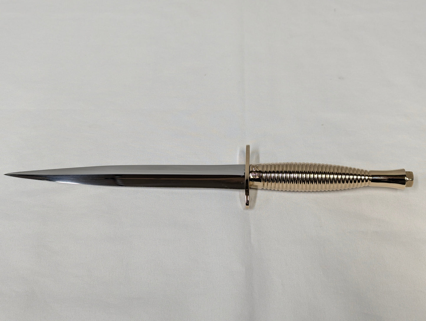John Nowill & Sons Fairbairn Sykes Gold Plated Handle 3rd Pattern Commando Knife with Gift Box