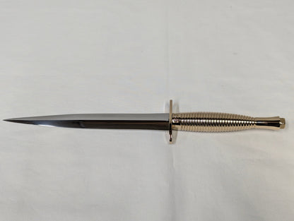 John Nowill & Sons Fairbairn Sykes Gold Plated Handle 3rd Pattern Commando Knife with Gift Box