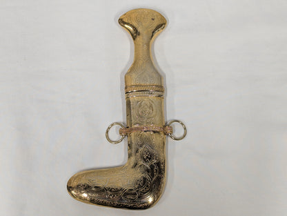 Royal Saudi Arabian Air Force Gold Jambayia Khanjer Dagger with Scabbard Vintage