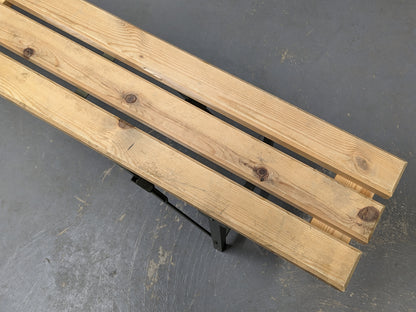 British Army Wooden Trestle Folding Bench