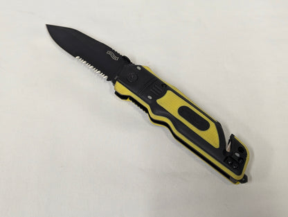 Walther ERK Folding Lock Combo Blade Emergency Rescue Knife with Pouch