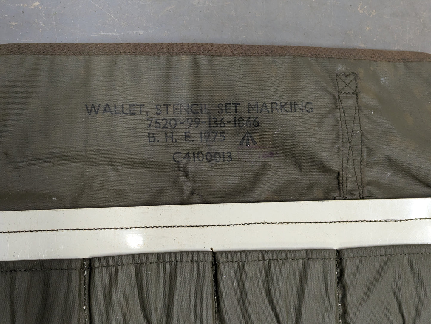 B. H. E Brass Zinc Marking Stencil Set 75mm with Wallet - Dated 1975