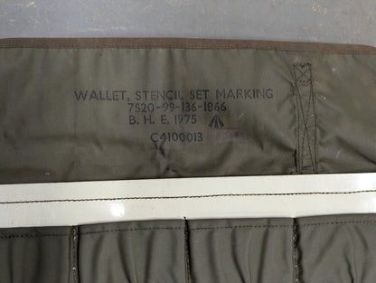 B. H. E Brass Zinc Marking Stencil Set 75mm with Wallet - Dated 1975