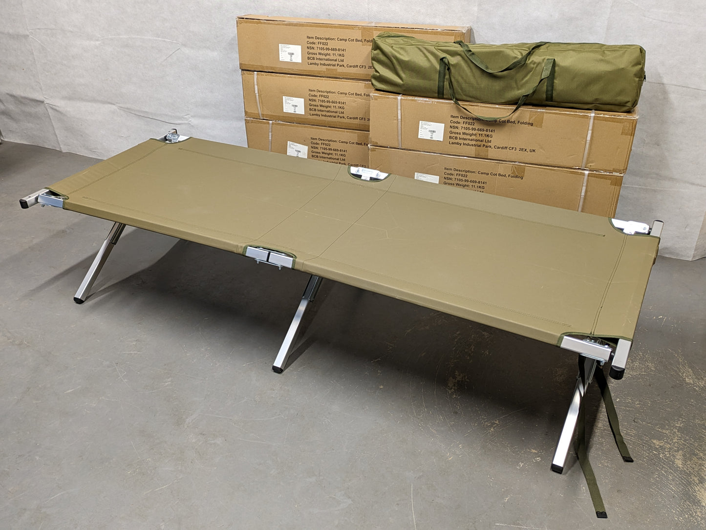 British Army XL Folding Aluminium Cot Camp Bed