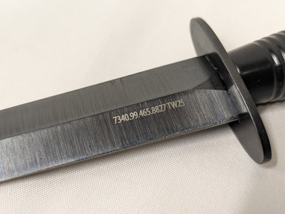 British Army MOD Fairbairn Sykes Fighting Knife Black Commando Dagger with Leg Sheath