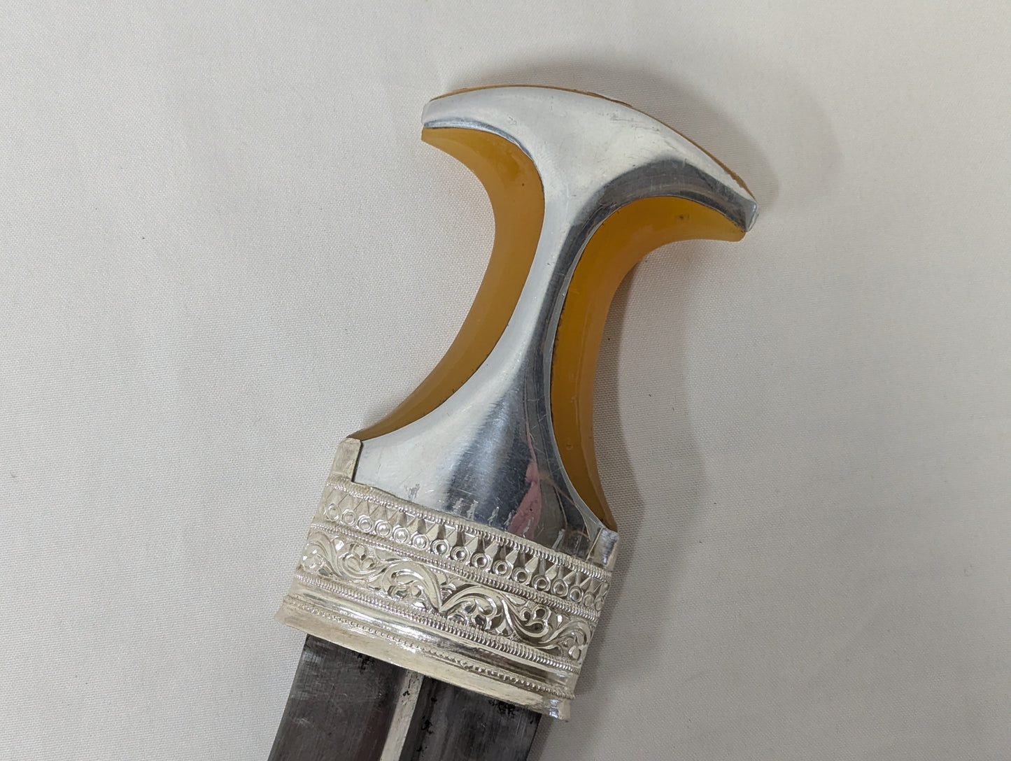 Oman Arabic Silver Khanjer Dagger with Scabbard Vintage