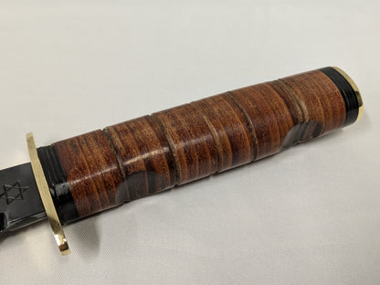 John Nowill & Sons Leather Handle Israeli Army Commando Knife with Sheath