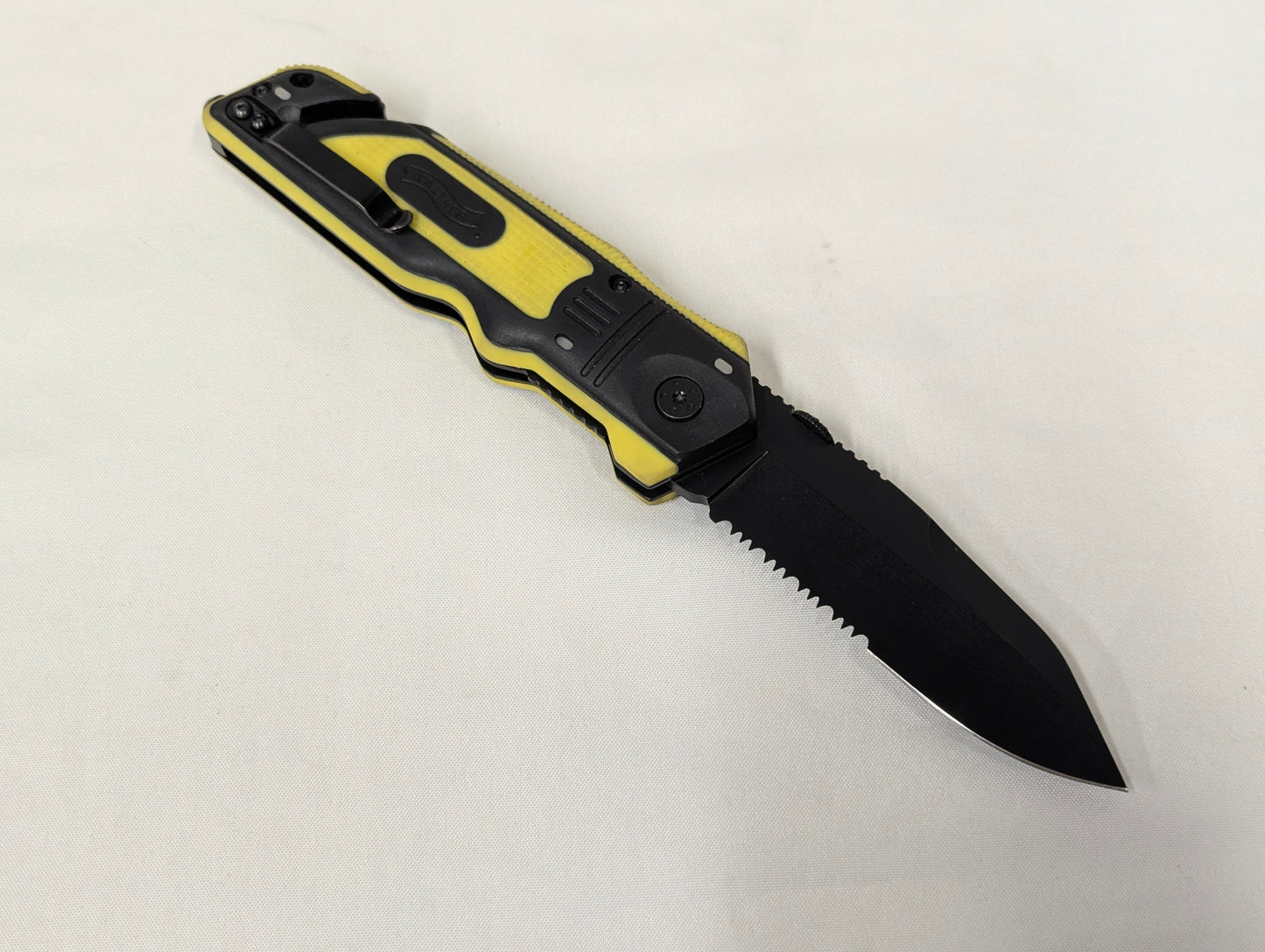 Walther ERK Folding Lock Combo Blade Emergency Rescue Knife with Pouch