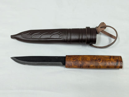 Helle Viking 96 Fixed Blade Hunting Knife with Leather Sheath