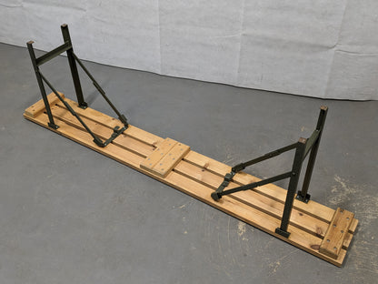 British Army Wooden Trestle Folding Bench