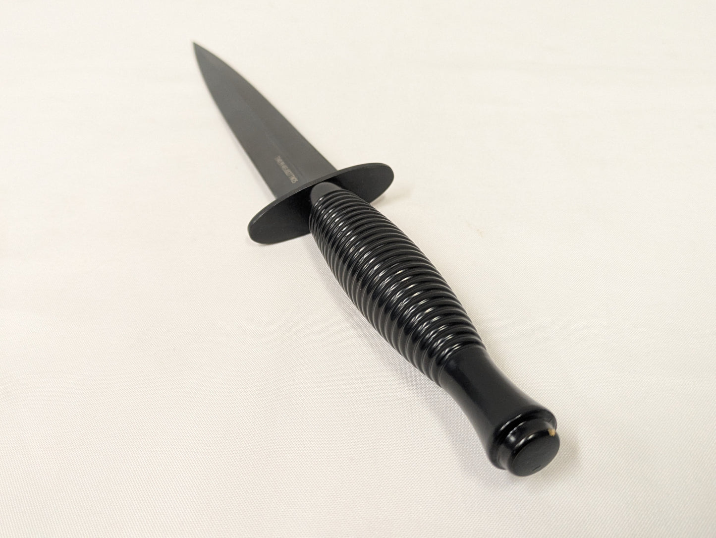 British Army MOD Fairbairn Sykes Fighting Knife Black Commando Dagger with Leg Sheath