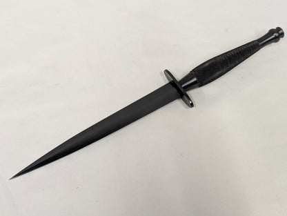 John Nowill & Sons Fairbairn Sykes Black Commando Knife 2nd Pattern with Leg Sheath