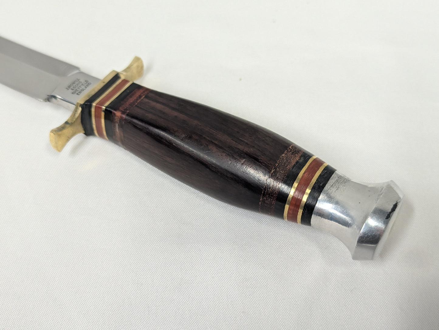 John Nowill & Sons Rosewood Handle Stiletto Commando Knife with Sheath