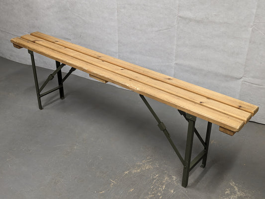 British Army Wooden Trestle Folding Bench