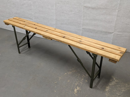 British Army Wooden Trestle Folding Bench