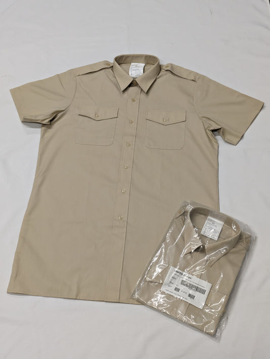 Combat Fawn Short Sleeve Uniform Dress Shirt - Collar Size 41