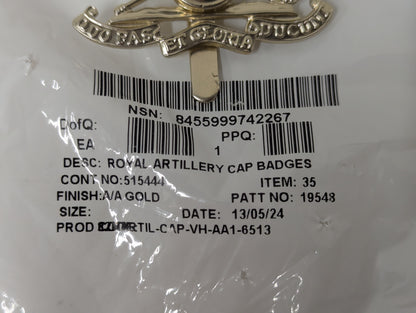 Royal Artillery Queens Crown Cap Badge - Small