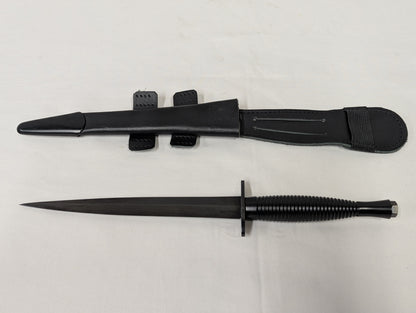 John Nowill & Sons Fairbairn Sykes Black Commando Knife 3rd Pattern with Leg Sheath