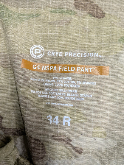 Crye Precision Multicam NSPA G4 Field Trousers - 34 Regular 34R