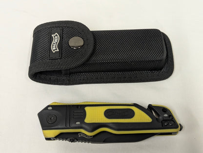Walther ERK Folding Lock Combo Blade Emergency Rescue Knife with Pouch