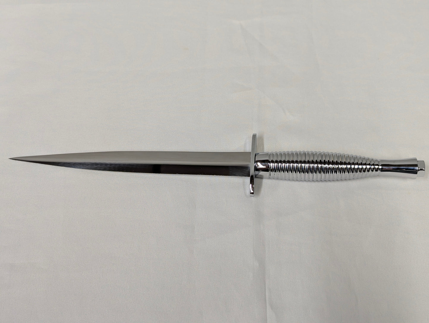 John Nowill & Sons Fairbairn Sykes Chrome Plated Handle 3rd Pattern Commando Knife with Gift Box