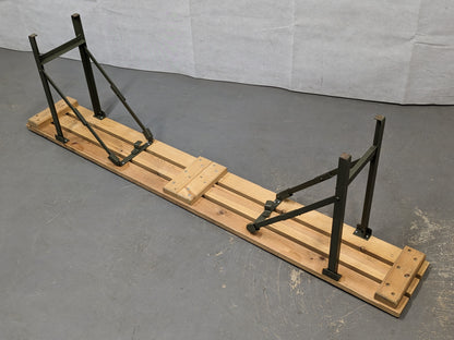 British Army Wooden Trestle Folding Bench