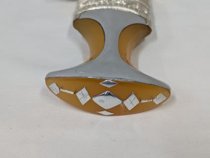 Oman Arabic Silver Khanjer Dagger with Scabbard Vintage