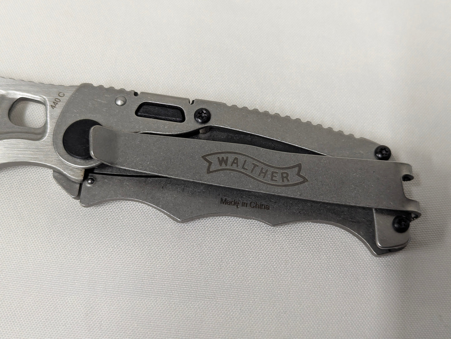 Walther CFK Chisel Frame Folding Lock Combo Blade Utility Knife with Pouch