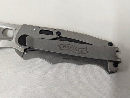 Walther CFK Chisel Frame Folding Lock Combo Blade Utility Knife with Pouch