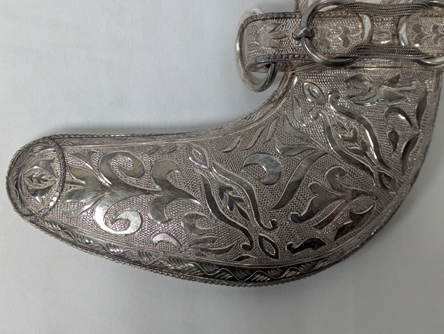 Bahrain Defence Force Silver Khanjer Dagger Scabbard Vintage